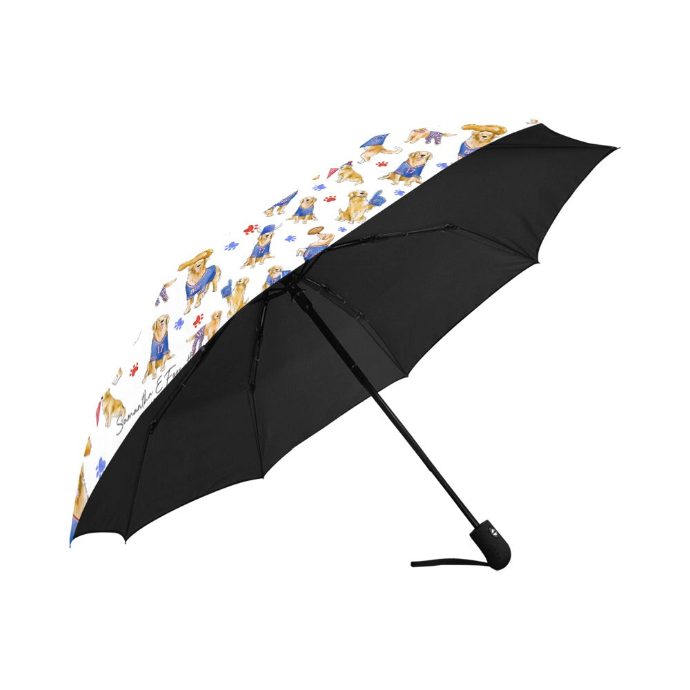 Buffalo Golden Retriever Umbrella - Auto Open/Foldable!
