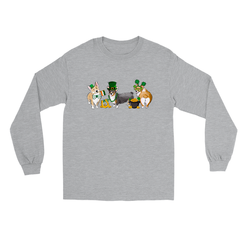 Corgi St. Patrick's Long Sleeve T-Shirts