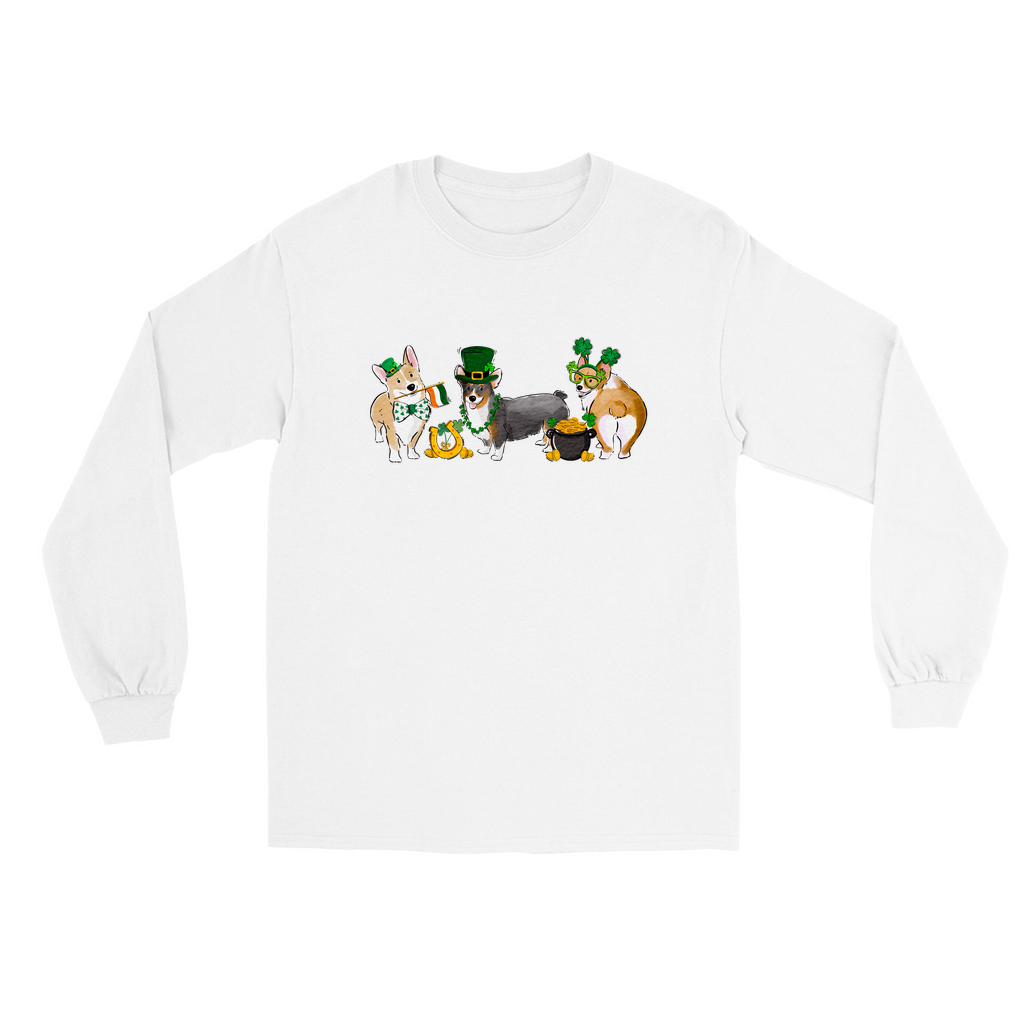 Corgi St. Patrick's Long Sleeve T-Shirts