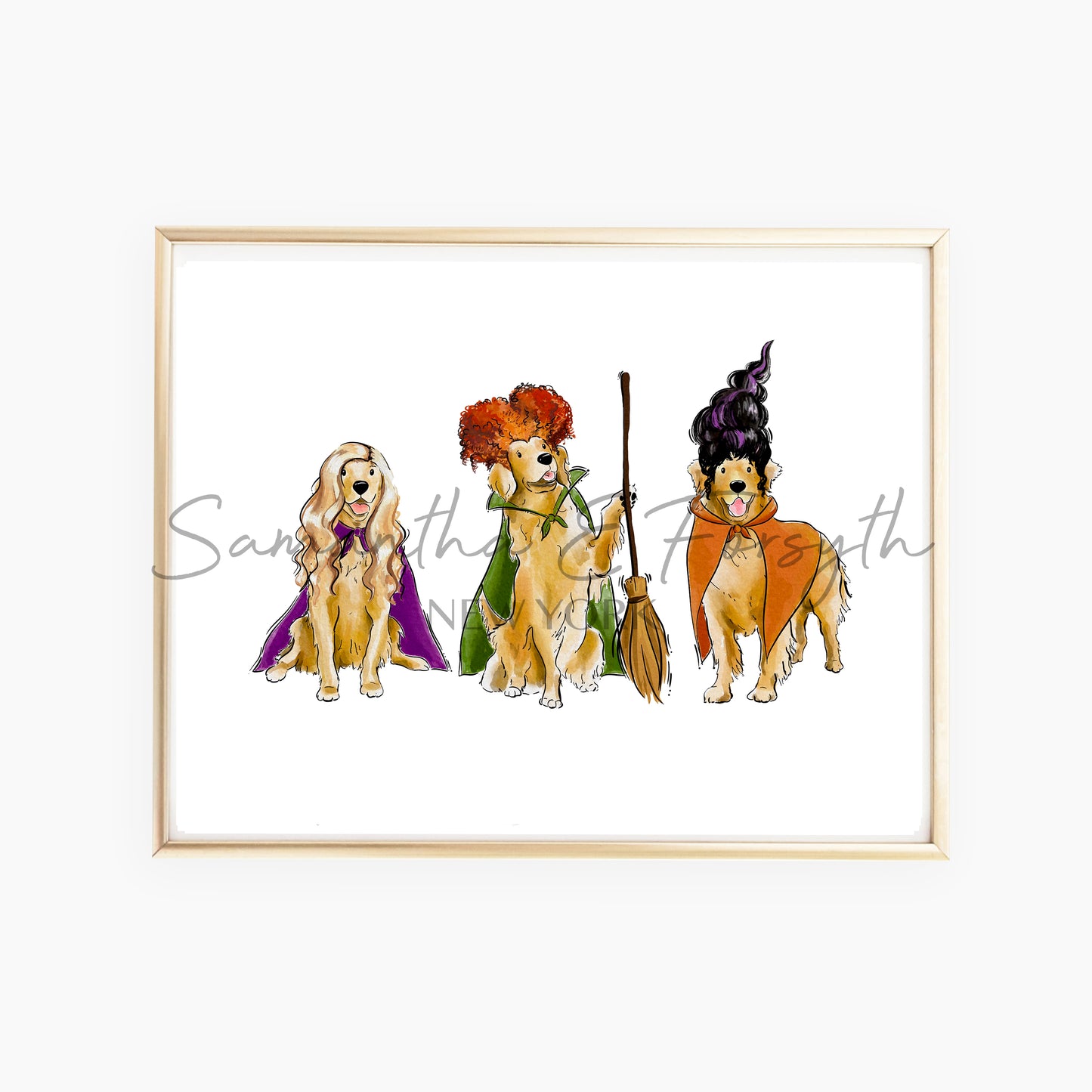 "Hocus Pawcus" Golden Retriever Print