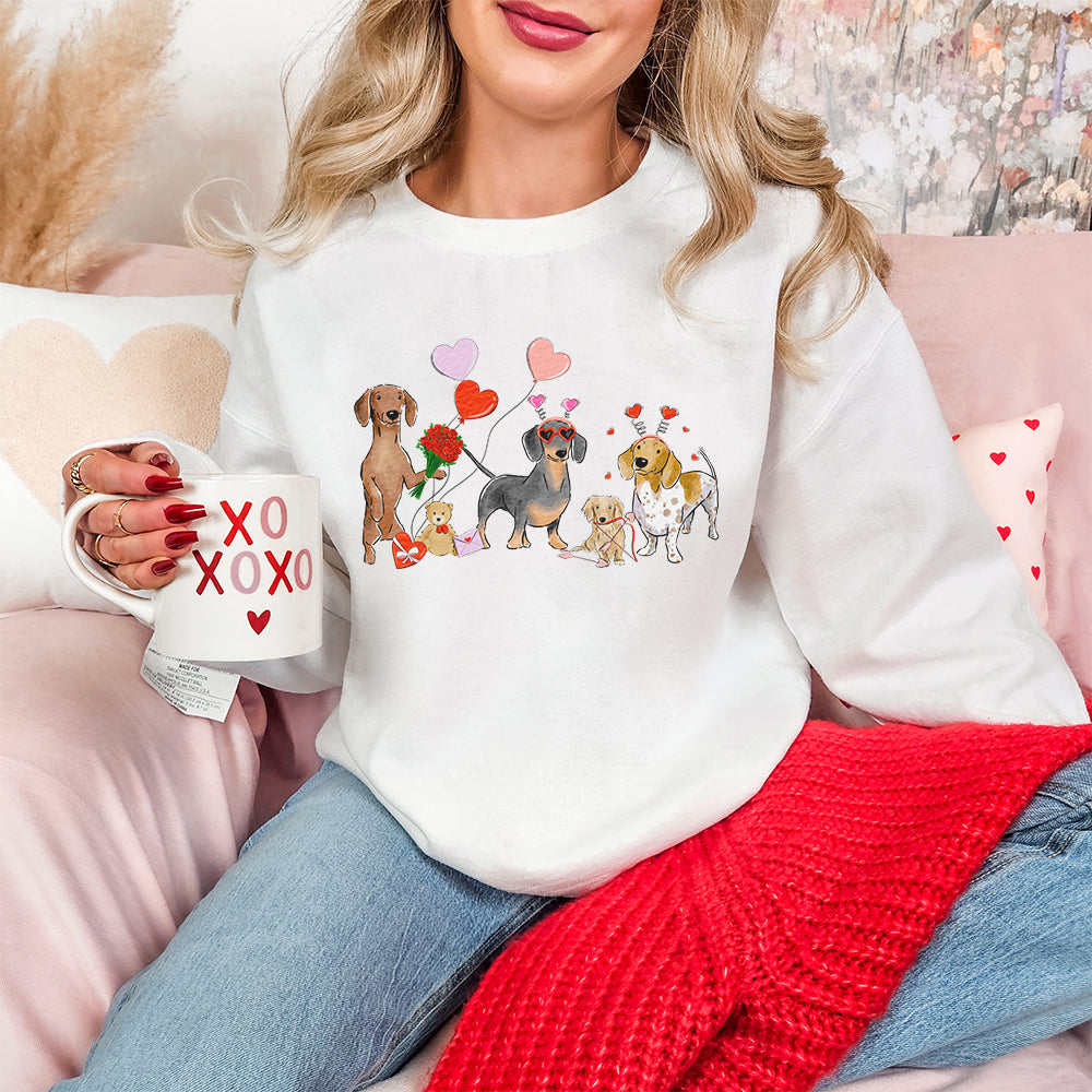 Wiener Valentine Crewneck Sweatshirts