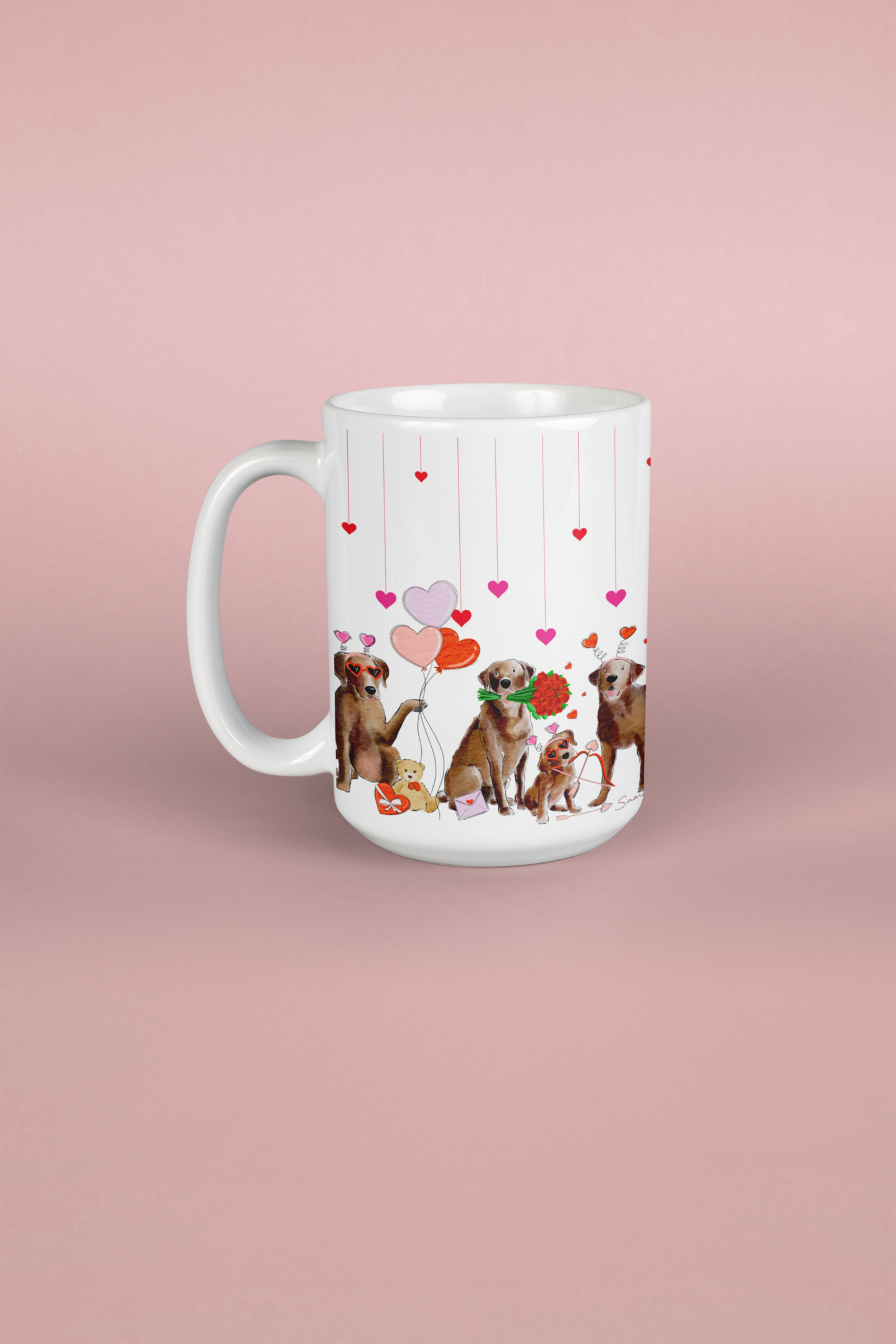 Chocolate Lab Valentine Mugs