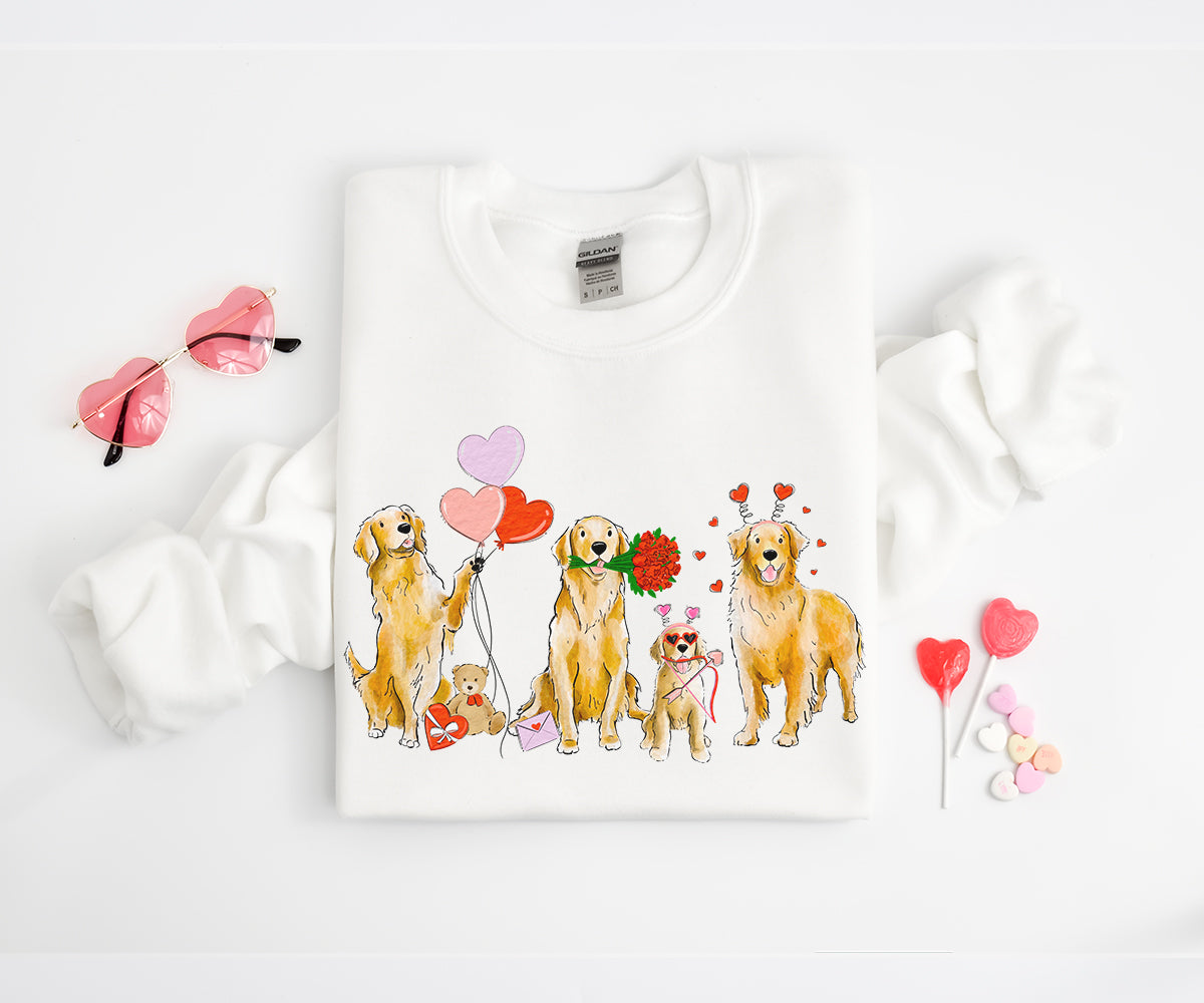 Golden Retriever Valentine Crewneck Sweatshirts