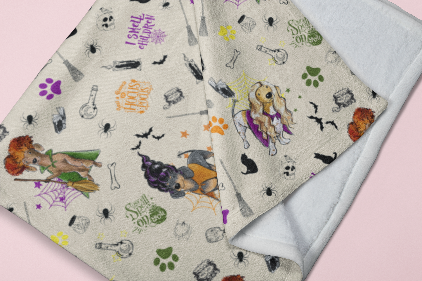 Wiener Hocus Paw-cus Minky Blankets