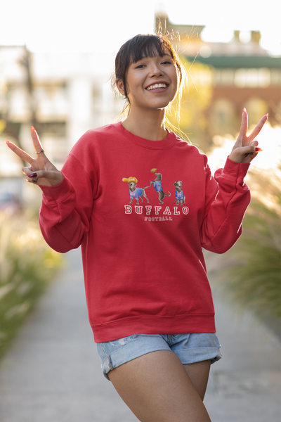 Samantha E. Forsyth Let's Go Buffalo Bills Hoodie | Groovy Women's Buffalo Football Sweatshirt | Gifts for Buffalo Bills Fans | Unisex Buffalo Apparel | x Large