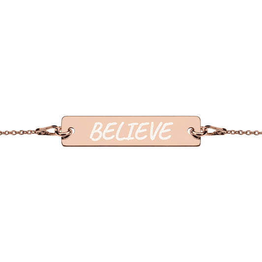 "BELIEVE" 24k engraved Bracelet