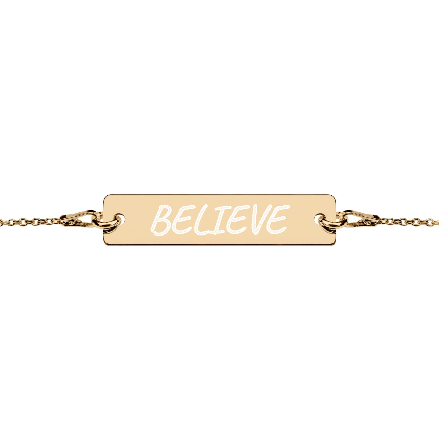 "BELIEVE" 24k engraved Bracelet